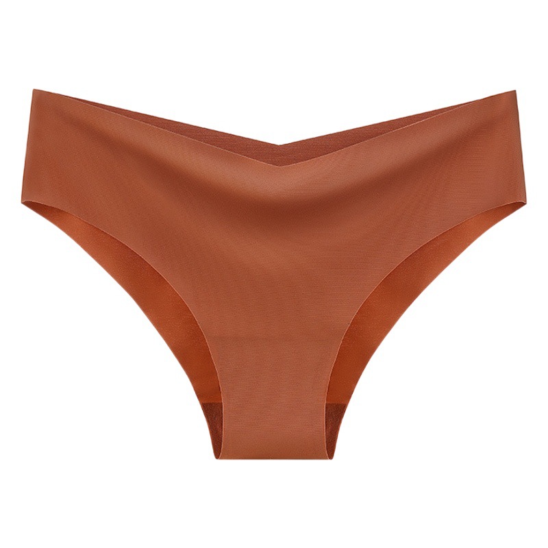 European and American ice silk seamless underwear women's low waist plus size briefs cotton crotch breathable hip women's sports underwear