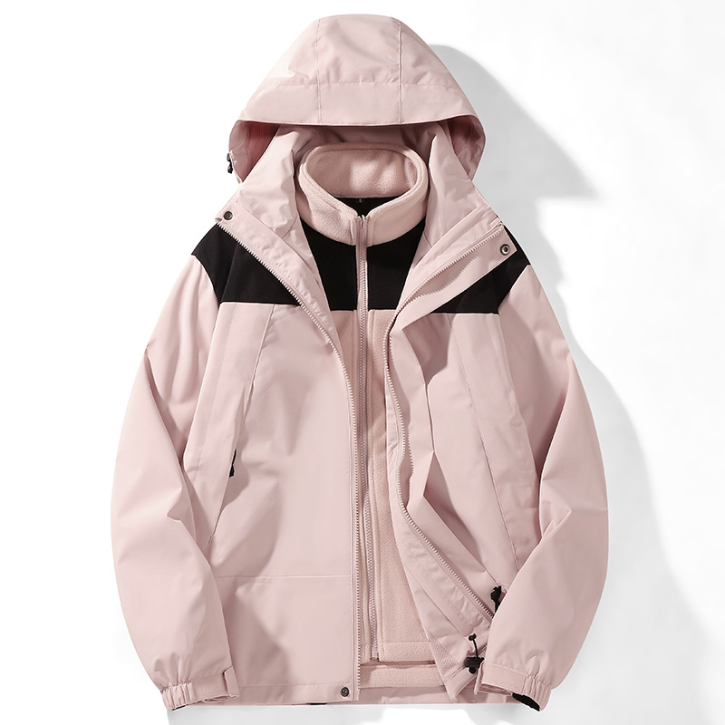 Mountain jacket couple model 3-in-1 detachable polar fleece liner thickened warm and windproof outdoor mountaineering suit