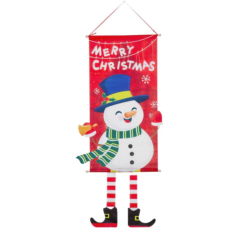 Christmas hanging flags Christmas holiday atmosphere decoration door hanging decoration Christmas pull flags colorful flags Christmas decorations