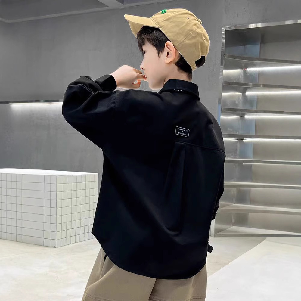Picture of Boys' Korean Long Sleeve Shirt Autumn New Children's Top Western Style 2024 Spring and Autumn Fashionable Shirt