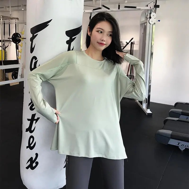Running Training Cyber Celebrity Slim Breathable Yoga Wear Sports Top Women's Spring and Autumn Quick-drying T-shirt Mesh Long-sleeved Loose