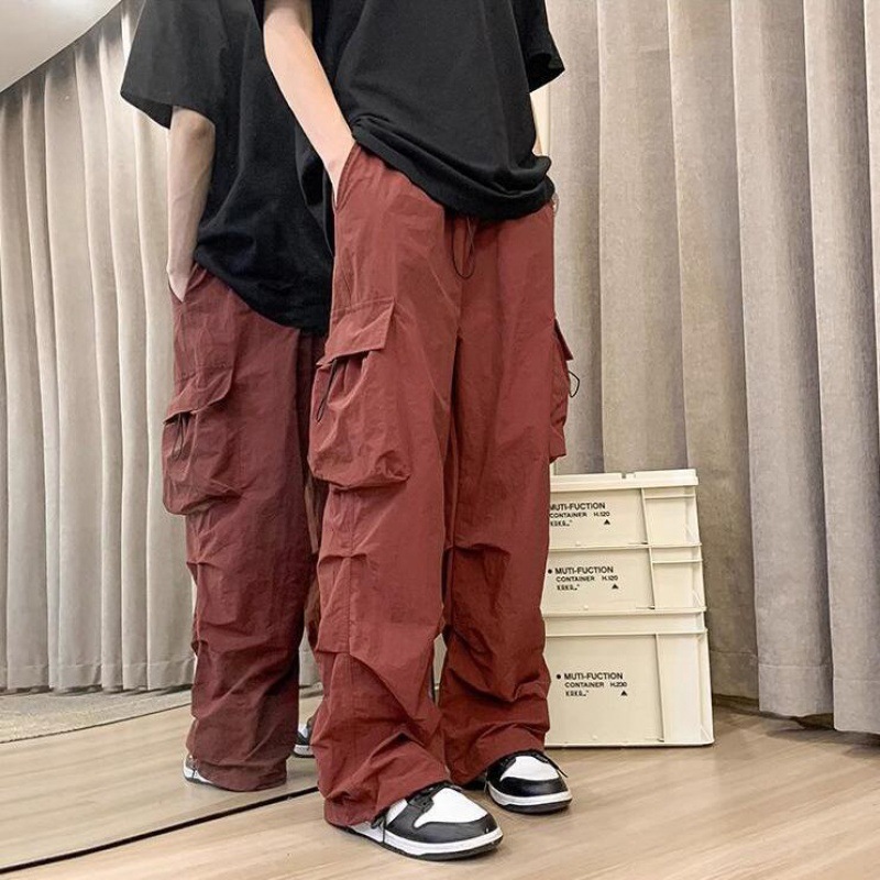 Crowdwork Pants Men's Summer Thin Japanese Style Retro High-street Puppies Handsome Charge Pants Multi-pocket Parachute High-street Fashion