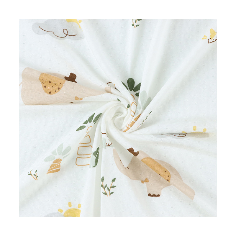Picture of Cool Bamboo Fiber Fabric Jacquard Idea Fabric Cartoon Printed Baby Sweatshirt Short Sleeve Anti-mosquito Pants T-shirt Fabric