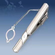Picture of Metal tie clip men's suit chain 140 simple flower type business atmosphere with drill tie clip