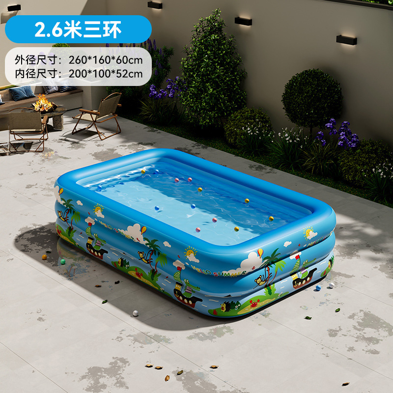 Picture of PVC Kids Inflatable Swimming Pool Home User Outside Large Family Pool Thickened Plastic Baby Baby Pool