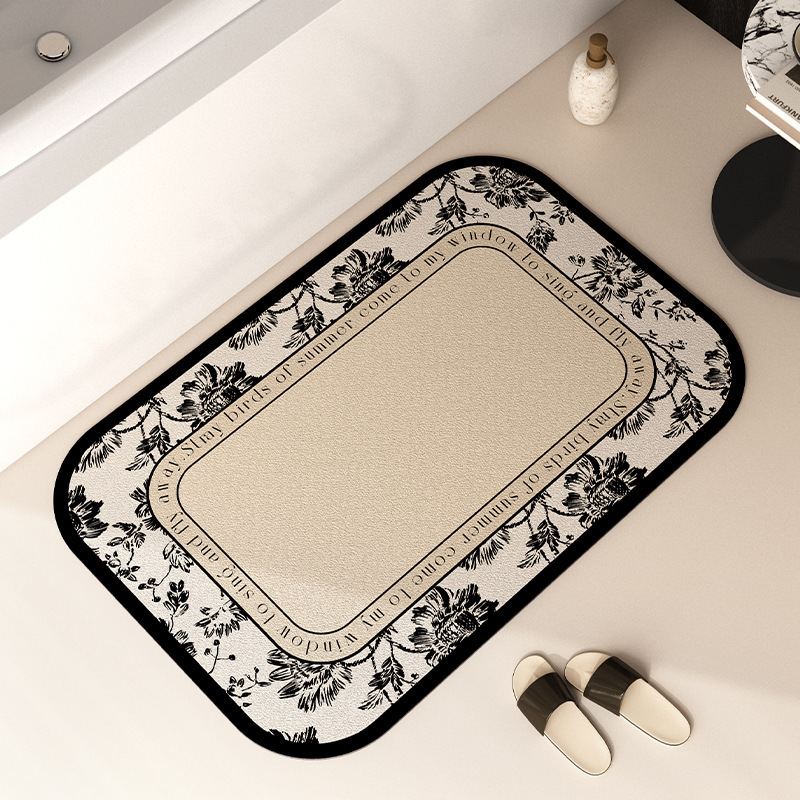Cross-border bathroom diatom mud floor mat bathroom soft diatom mud absorbent non-slip Mat toilet entrance door mat