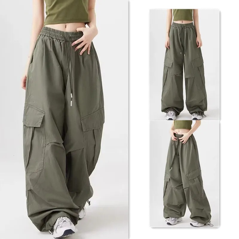 Ins American Style Thin Overalls Men's and Women's Summer High Waist Spice Girls Loose Wide Leg Straight Casual Leg Leg Dancing Pants
