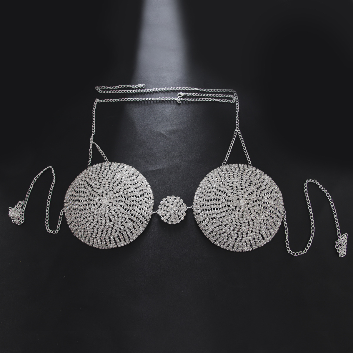 Picture of Europe and the United States cross-border hot full diamond bra nightclub party sexy exaggerated flash diamond bra net red body chain accessories