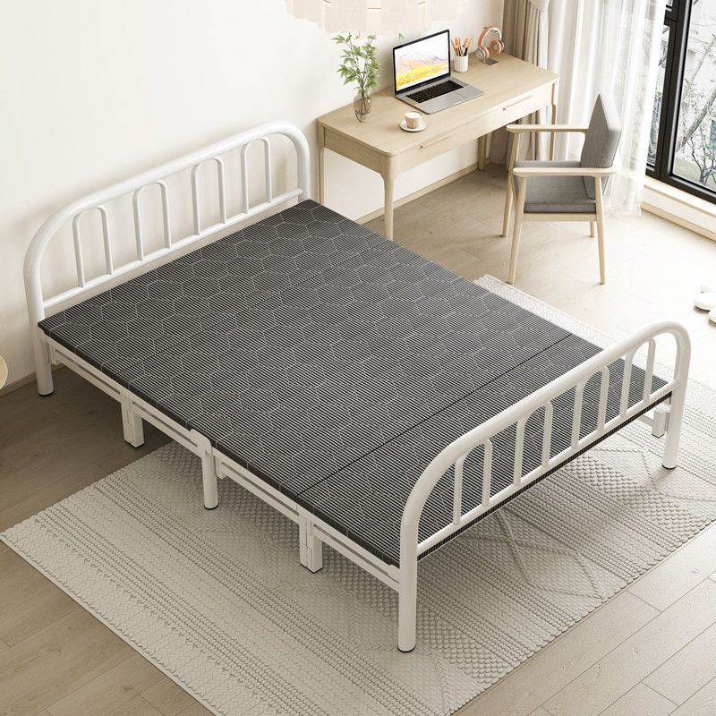 Picture of Home folding bed, double bed, rental house, simple bed, office lunch break bed, dormitory hard board bed, wrought iron bed