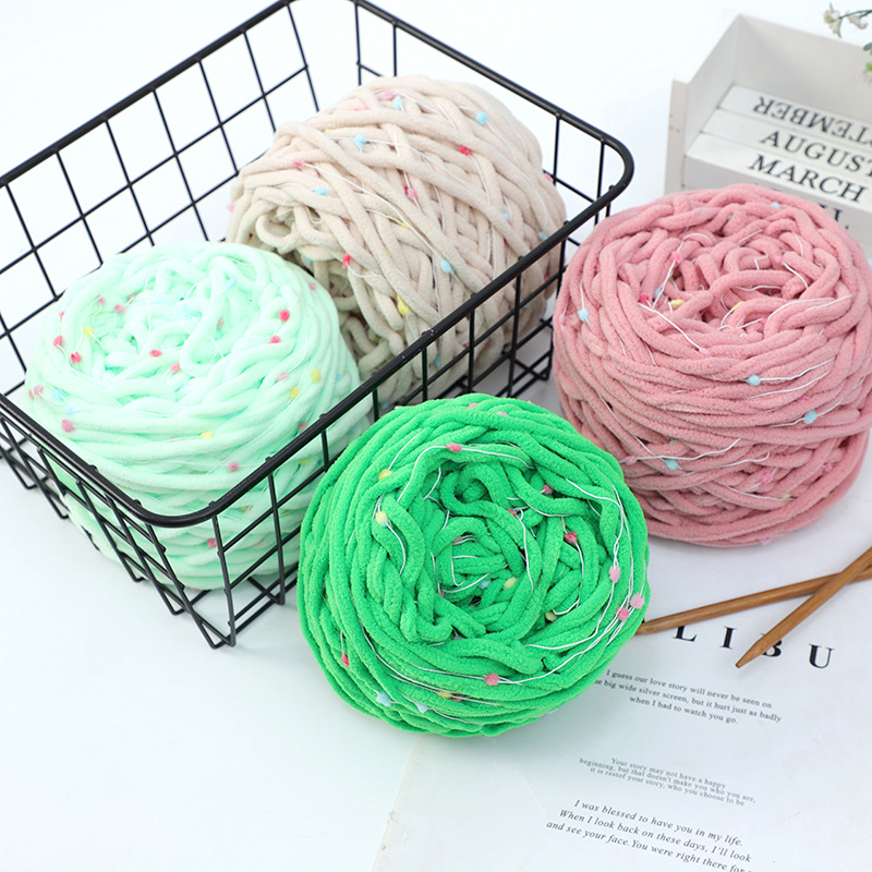 New Ice Bean Hand-Knitted Crochet Slippers Doll Handmade DIY Bean Yarn Cushion Blanket