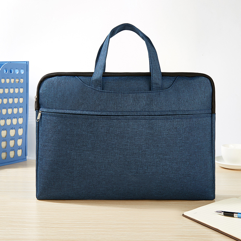 Picture of Briefcase Canvas File Bag Zipper Bag File Bag Waterproof Handbag Oxford Cloth Storage Business Office