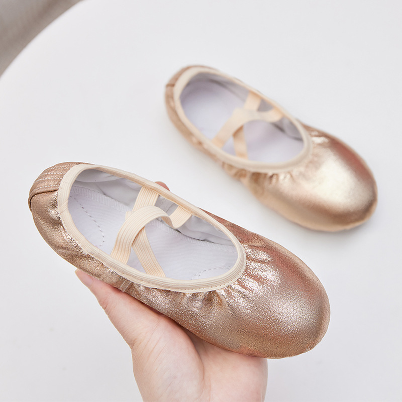Picture of Children's Dance Shoes Soft Sole Free Lace-up Dance Shoes Adult Practice Colorful PU Shiny Dancing Cat Claw Shoes Wholesale Foreign Trade