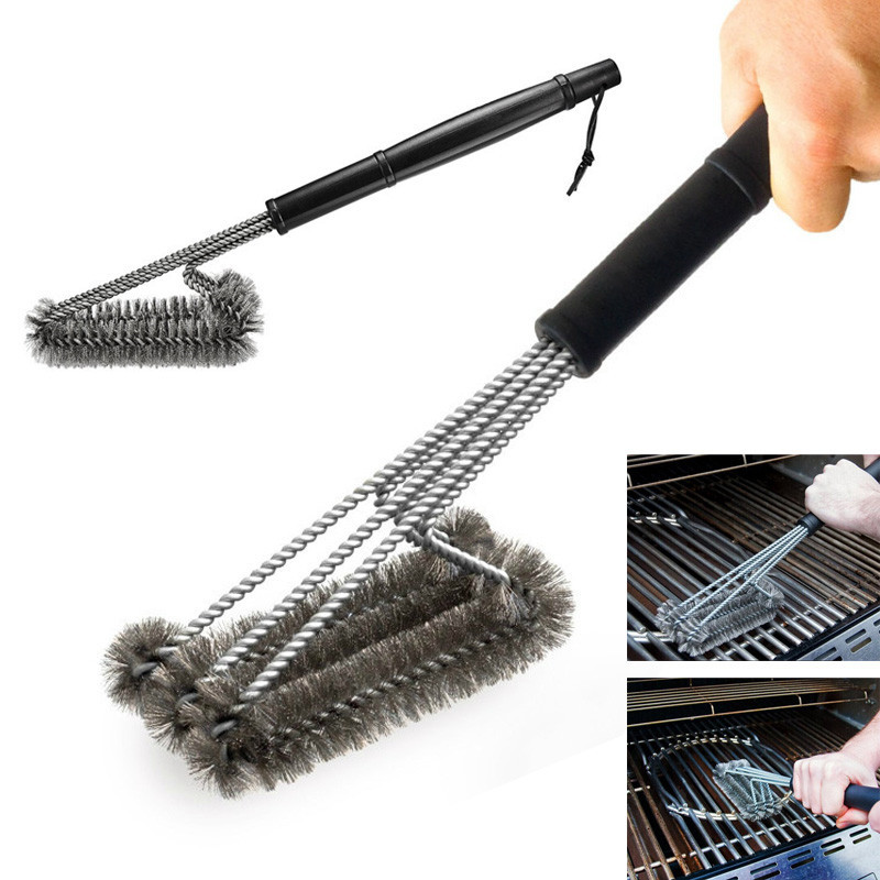 Barbecue Wire Brush with Handle Steel Brush Cleaning Long Handle Multifunctional Cleaning Brush Grill Cleaning Stainless Steel Brush