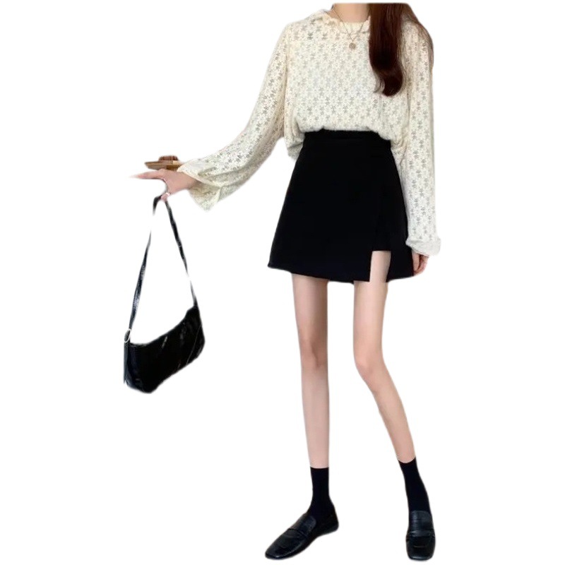 Skirt Women's 2022 Summer New Large Size Irregular Short Skirt High Waist Anti-glare A- line Skirt Slimming Hip Skirt