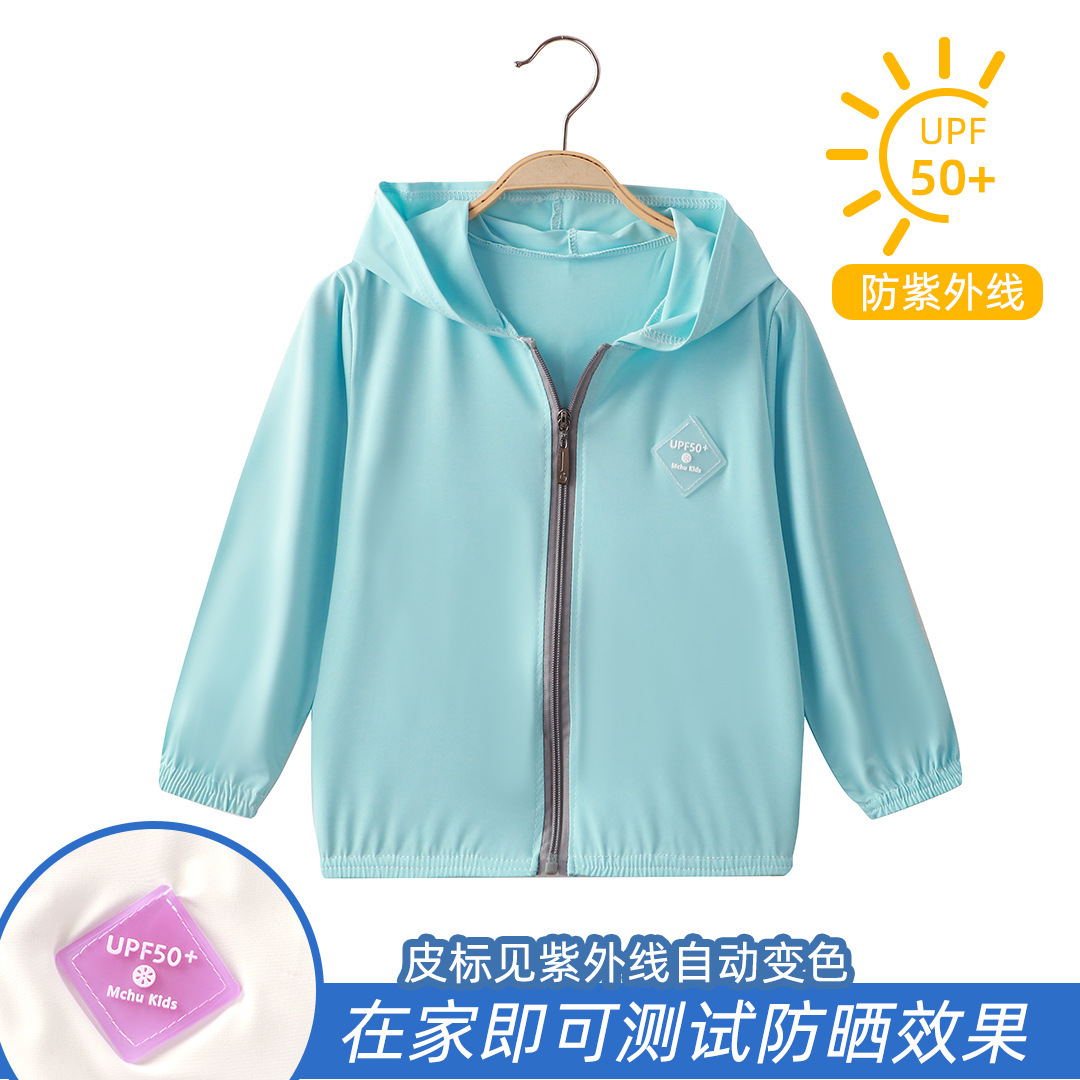 Picture of Children's Ice Silk Sun Protection Clothing UPF50 Summer Breathable UV Protection Outdoor Coat for Boys and Girls Fashion All-match