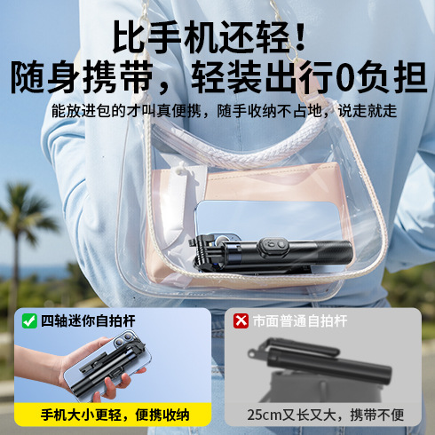 Picture of New mini portable tripod phone selfie stick, floor streaming anti-shake telescopic phone stand and photography essential