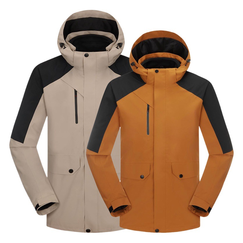 High-End Outdoor Jacket for Men and Women Two-Piece Set Three-In-One Velvet Thickeneded Waterproof and Warm Mountaineering Ski Clothing Print