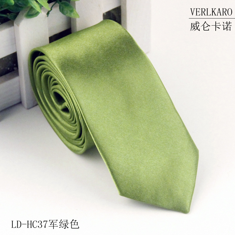 Picture of Leisure students 5cm solid color narrow version ins polyester silk business men's multi-color optional tie manufacturers in stock wholesale