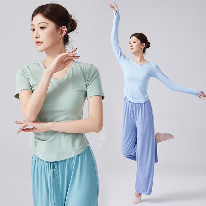 Practice Clothes Top Modern Dance suit Long Sleeve Women's Chinese Dance Clothes Classical Dance New Style Body Art Test Dance Pants