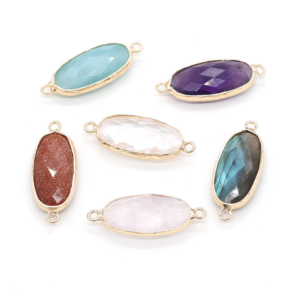 Exquisite natural stone semi precious stone connector for DIY jewelry accessories handmade sweater necklace making wholesale