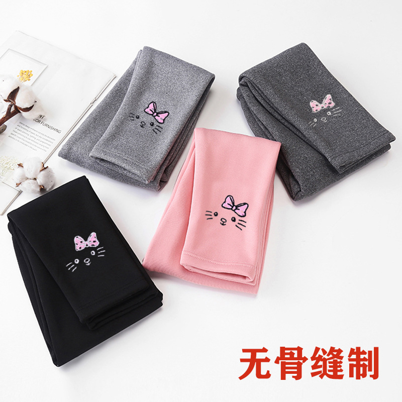 Picture of Autumn and winter Korean girls' leggings plus velvet padded boneless sewing rubber band mid-waist pants wholesale generation
