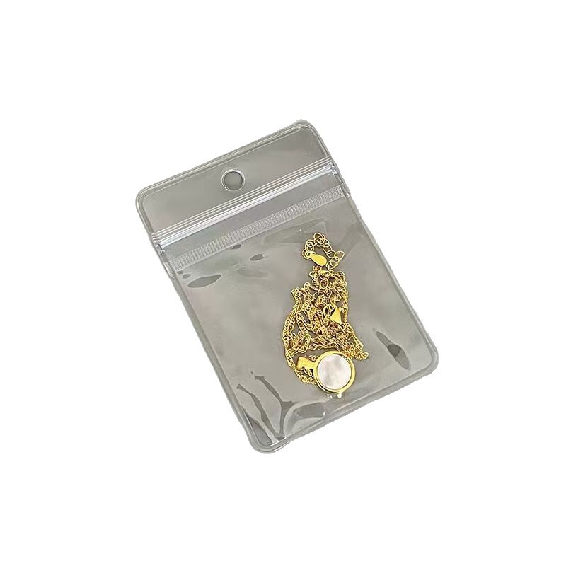 Picture of PVC Hole Jewelry Storage Bag Bracelet Small Jewelry Packaging Transparent Sealed Holed Plastic Sealed Self-sealing Bag