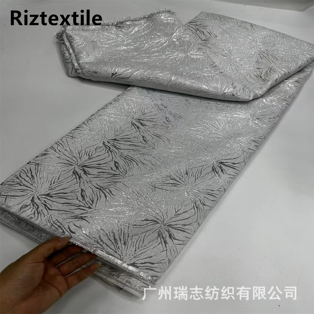 Picture of Bronze Brown Dark Pattern Retro Smooth Soft Cheongsam Jacquard Fabric dress Ceremony Fashion Designer Embroidered Cloth