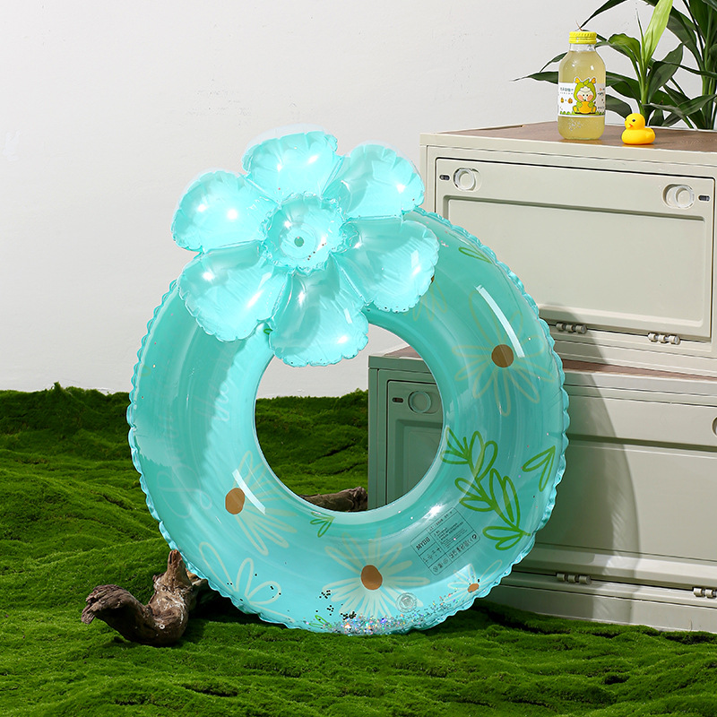 Picture of New Style Spot Thickened Sequin Daisy Children's Inflatable Life Buoy Adult Swimming Ring Adult Underarm Ring Internet Red Ring