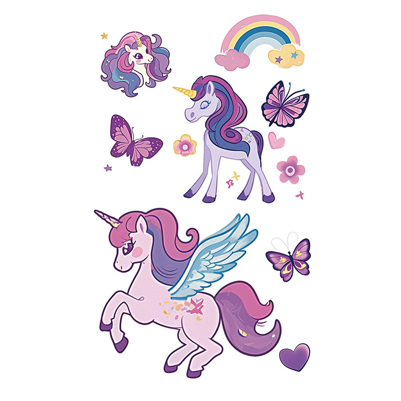 Picture of Glitter Butterfly Unicorn Sticker Tattoo Sticker Fairy Washable Waterproof Long-lasting Dreamy Fresh and Beautiful Children's Arm