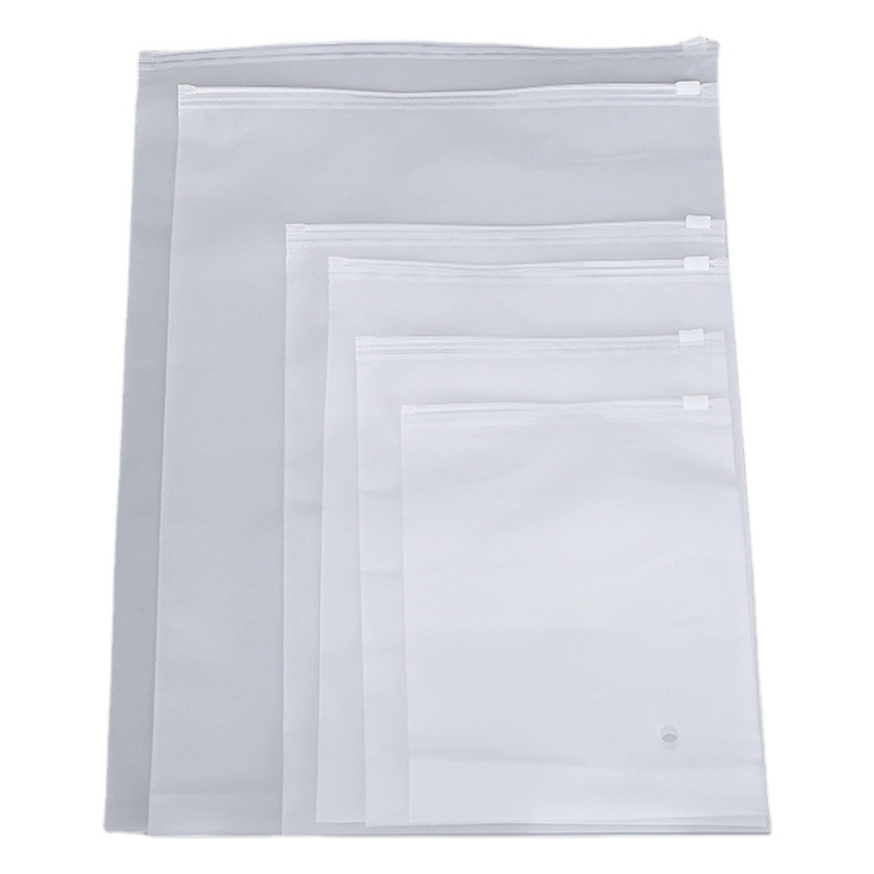Factory wholesale thick transparent frosted pe zipper bag clothing underwear socks storage zipper bag packaging bag custom