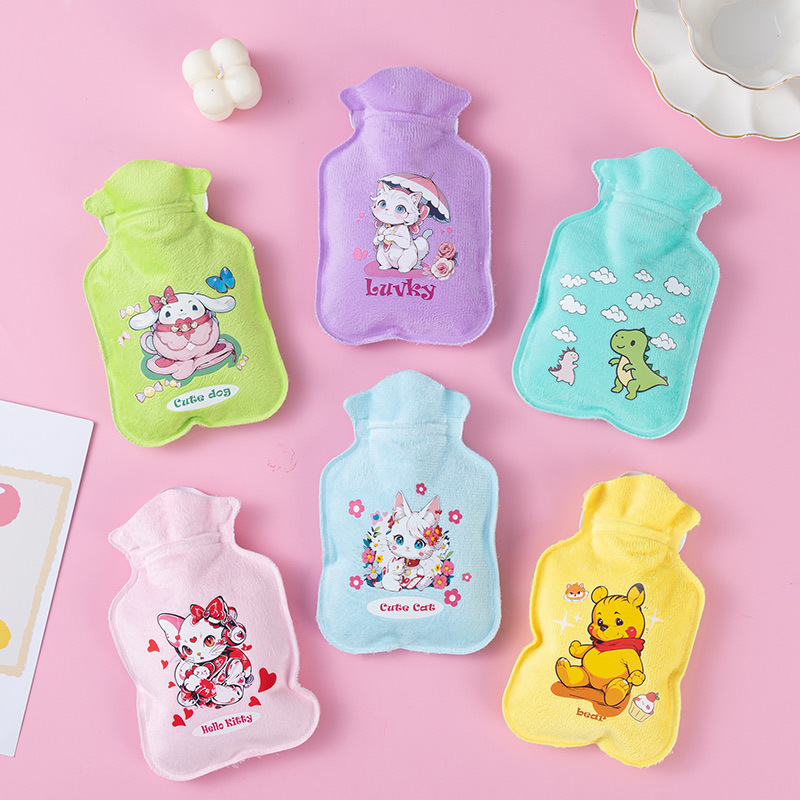 Picture of Cute water injection hot water bag wholesale cartoon pvc hand warmer printed logo gift small water filling warm water bag