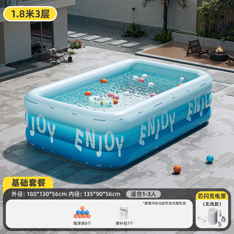 Picture of Swimming Pool Thickened Large Indoor Outdoor One Button Inflatable Swimming Pool Adult Kids Family Swimming Pool Wholesale