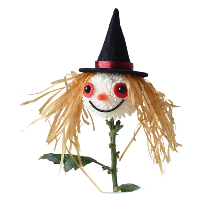 Halloween ping pong chrysanthemum diy bouquet matching packaging material accessories stickers sugar card single box pumpkin box