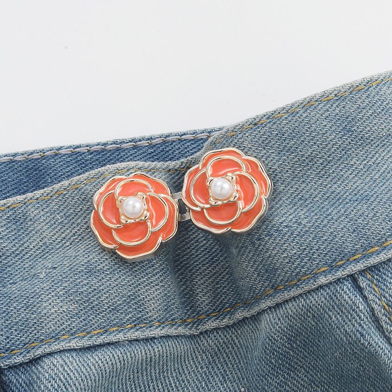 Picture of Chinese Knot Waist Buckle Pair Buckle Flat Bottom Removable Nail-free Seam-free Button Girl's Trouser Skirt Waist Size Change Artifact
