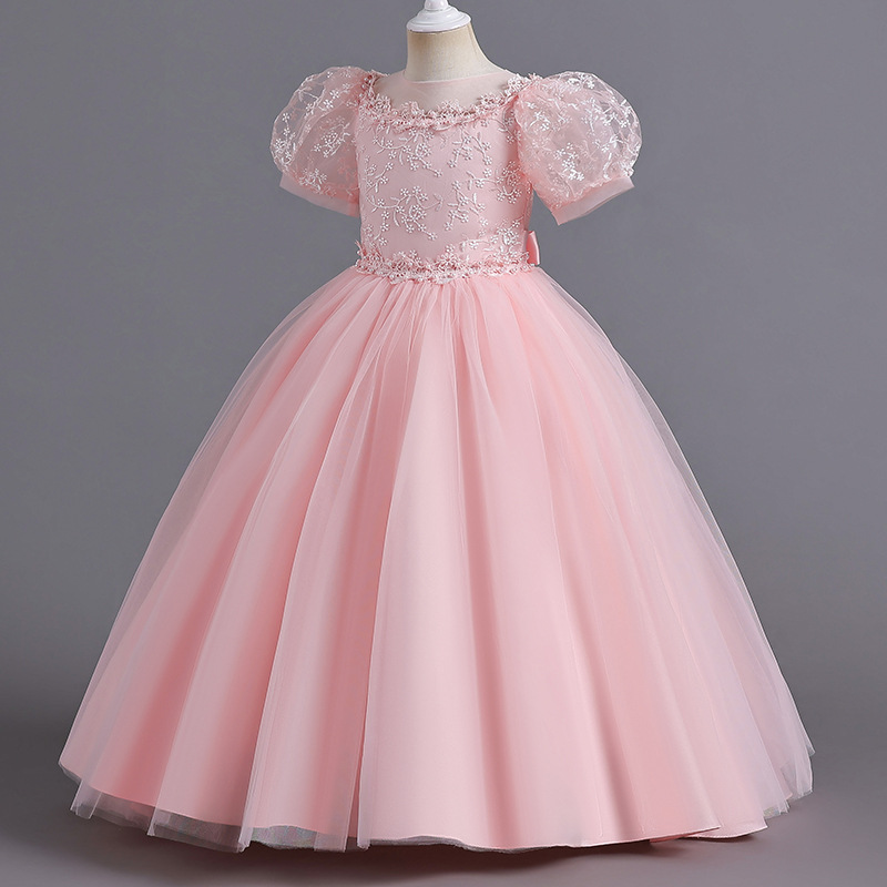 Picture of European and American Kidsren's Princess Dress Classy Dress New Flower Girl Tutu Skirt Wedding Dress Little Princess Host Piano Performance