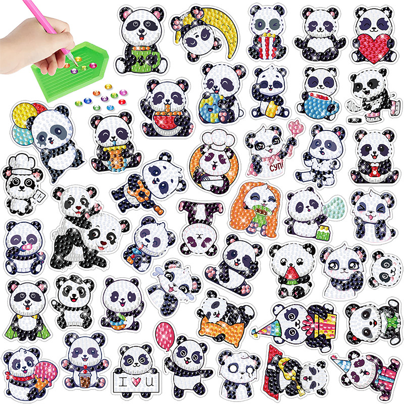 Animal Cake Dessert Diamond Painting Stickers Random Stickers Children's Handicraft DIY Decorative Stickers Refrigerator Stickers Wholesale