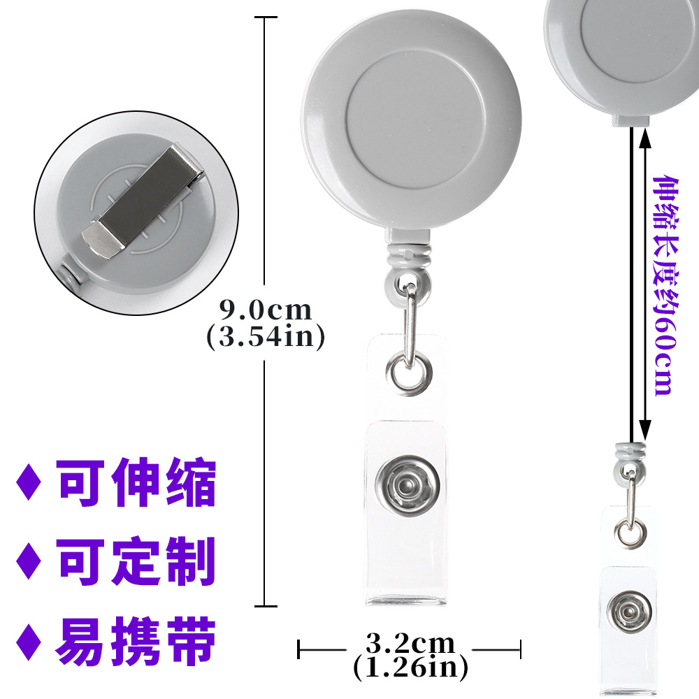Picture of Cross-Border Retractable Plastic Badge Holder with Retractable Buckle, Id Card Holder with Lanyard, Easy-To-Use Work Badge, Multifunctional