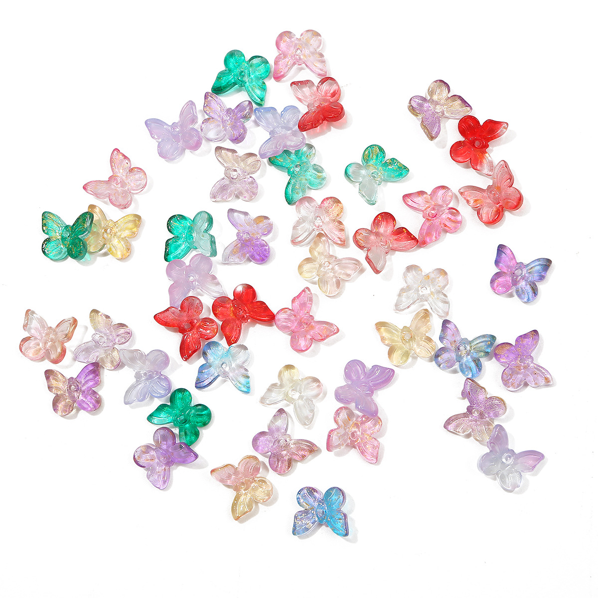 Picture of 10 Czech imitation glaze small butterfly antique accessories handmade DIY hairpin tassel hair accessories materials
