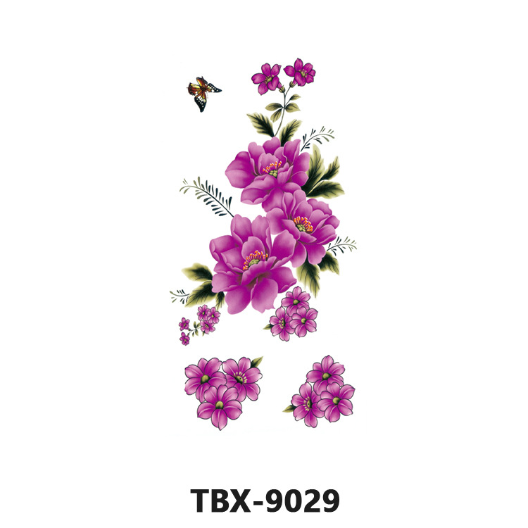 Picture of Waterproof sweat female flower tattoo stickers plant flower party sexy rose peony plum tattoo stickers tattoo