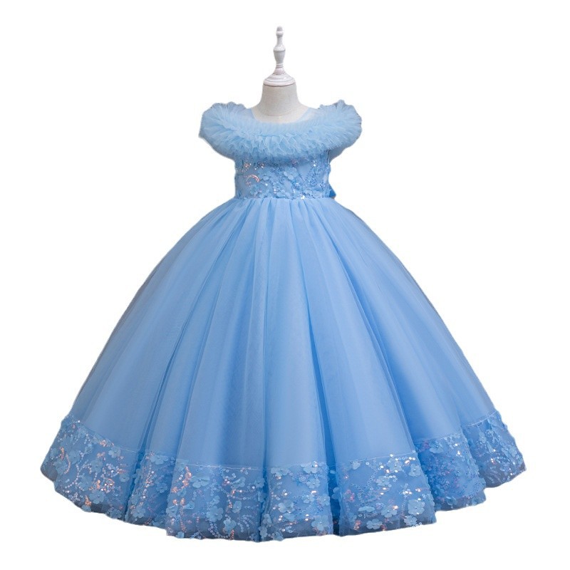 Picture of Cross-border Foreign Trade Girls' Dress Elegant Evening Dress Long Fluffy Skirt Children's catwalk Piano Playing Fluffy Skirt