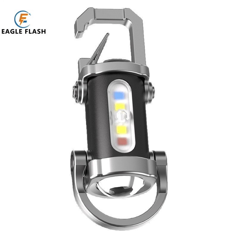 Cross-Border Outdoor Camping Portable Multi-Function Flashlight Mini Emergency Work Light Long-Life Keychain Light