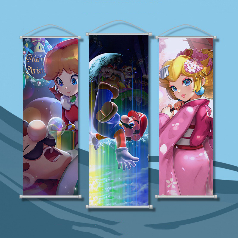 Picture of Super Mary game peripheral poster decorative painting Mario Bros Mario indoor wall scroll hanging painting