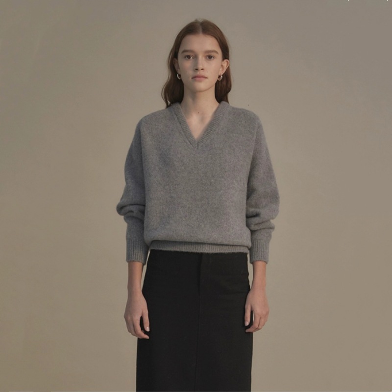 Picture of in stock Nothing written Sweater Women's 2024 Fall/Winter New V-Neck Lazy Style Loose Wool Knitted Sweater