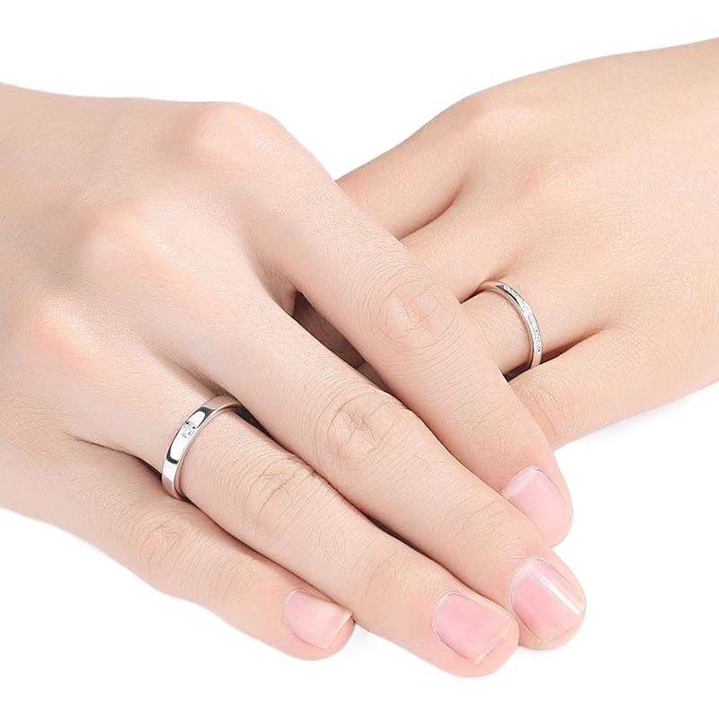 S925 sterling silver jewelry couple ring opening adjustable zircon ring for men and women a pair of lettering a generation of hair