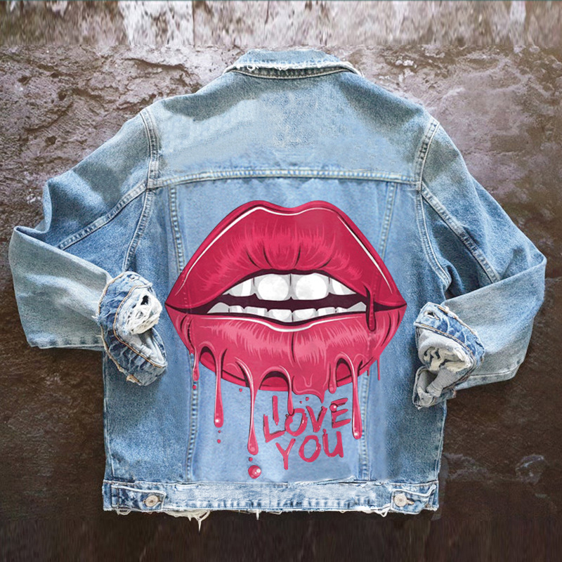 Picture of 1494 * European and American big lips fashion casual teenage denim coat women Amazon ebay new women's jacket
