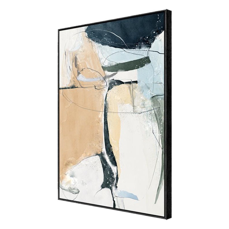 Living Room Decorative Painting Abstract Nordic Line Geometric Color Block Watercolor Hotel Apartment Homestay Mural Cross-border Frameless Painting