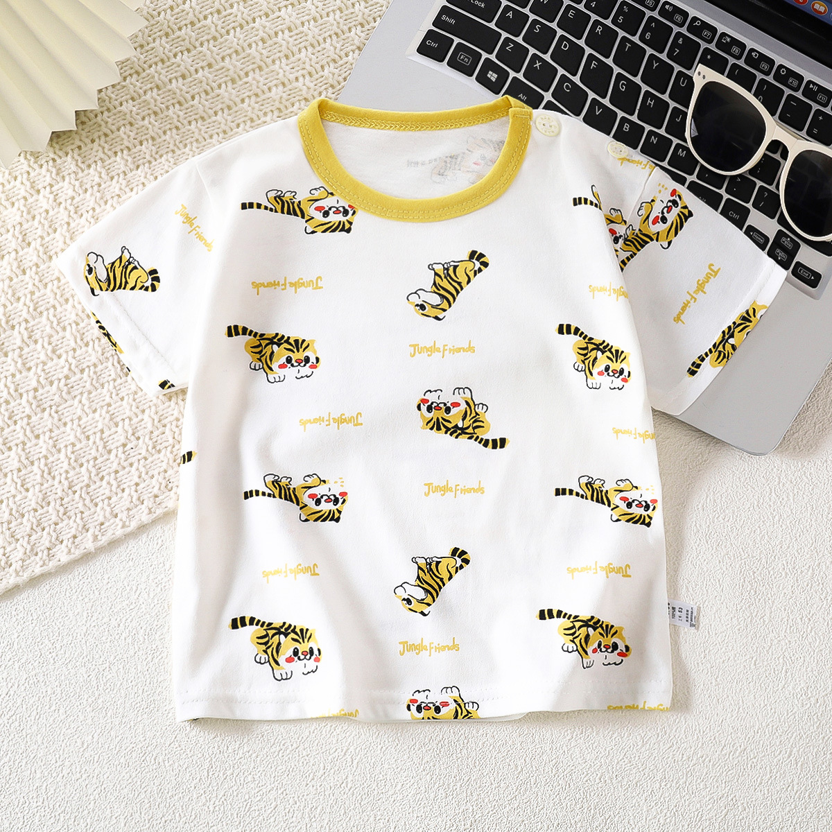 Picture of Children's Short-sleeved T-shirt Cotton New Children's Summer Baby Clothes Boys' Thin Girls' Top Summer Children's Clothing