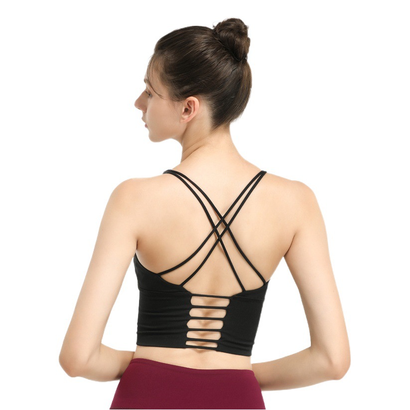 New European and American Sexy Thin Belt Beautiful Back Sports Underwear Shockproof Running Quick-drying Gather Strap Yoga Bra Vest