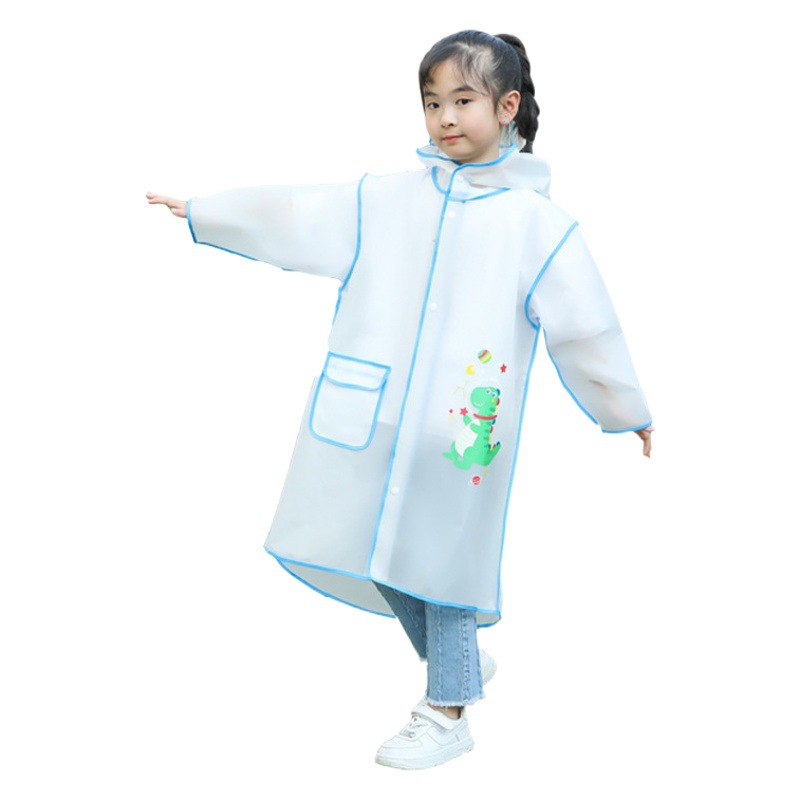 Cute Cartoon Children's Raincoat, Long One-Piece Rain Poncho, Portable for Travel, Outdoor, School, Eva Lightweight
