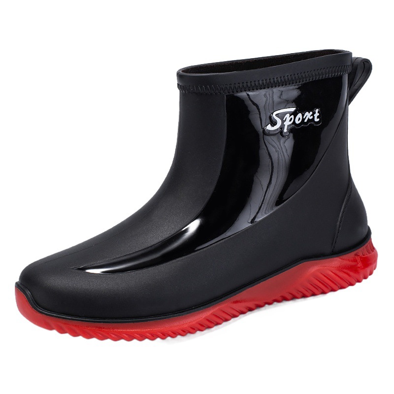 [Daifa] waterproof shoes men's rain boots thickened water boots short tube take-out car wash fishing high-grade rain boots rubber shoes